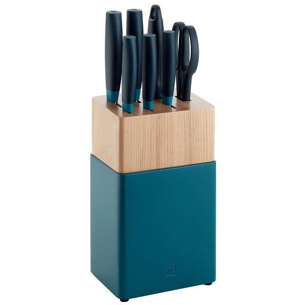 9pc Soft Touch Blue Block Knife Set