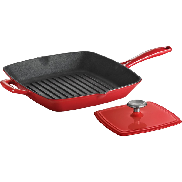 Le Creuset Signature Cast Iron 10.25-Inch Flame Square Skillet Grill