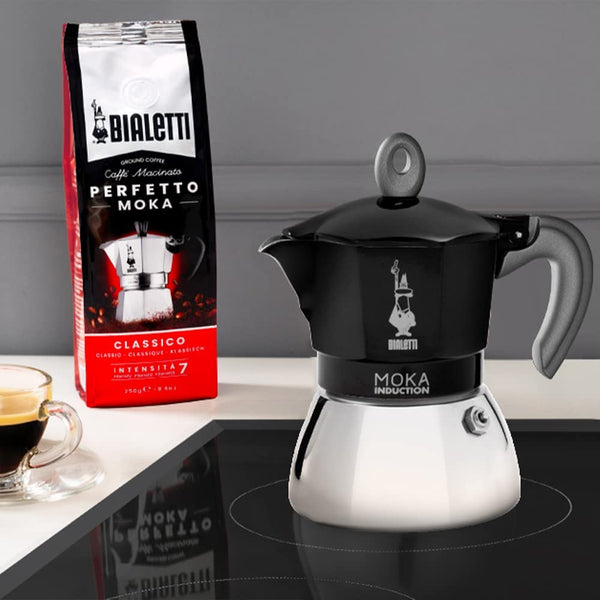 Bialetti Moka Induction 2 Cup - Espresso Coffee Maker - Aluminium/Steel -  Black