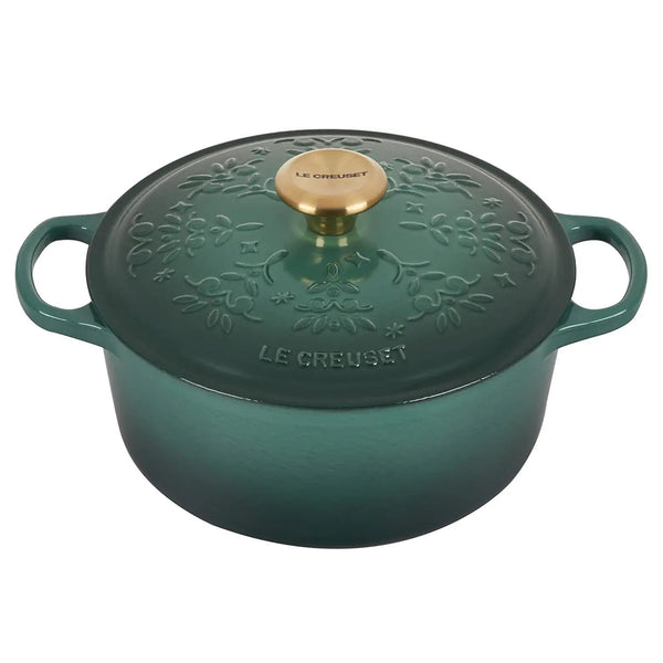 Signature Enameled Cast Iron 7-Piece Cookware Set with Gold Knobs