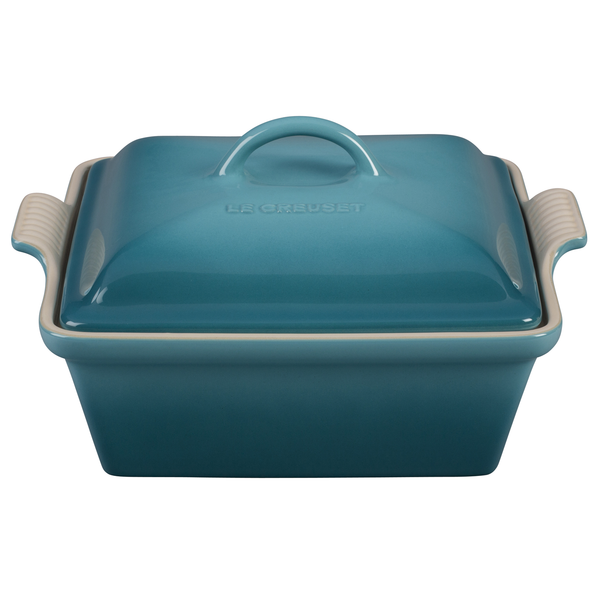 Le Creuset Caribbean Stoneware Covered Square Casserole Dish, 3 Quart