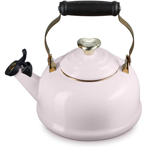 Le Creuset  Whistling Kettle with Light Gold Figural Heart Knob - Shallot