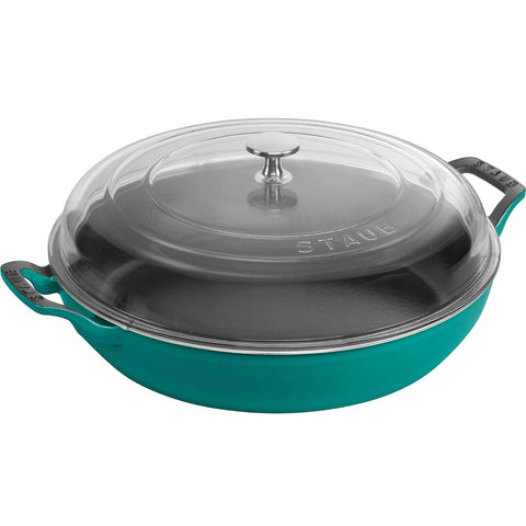 Staub Cast Iron - Braisers/ Sauté Pans 3.5-Qt Braiser With Glass Lid - Turquoise