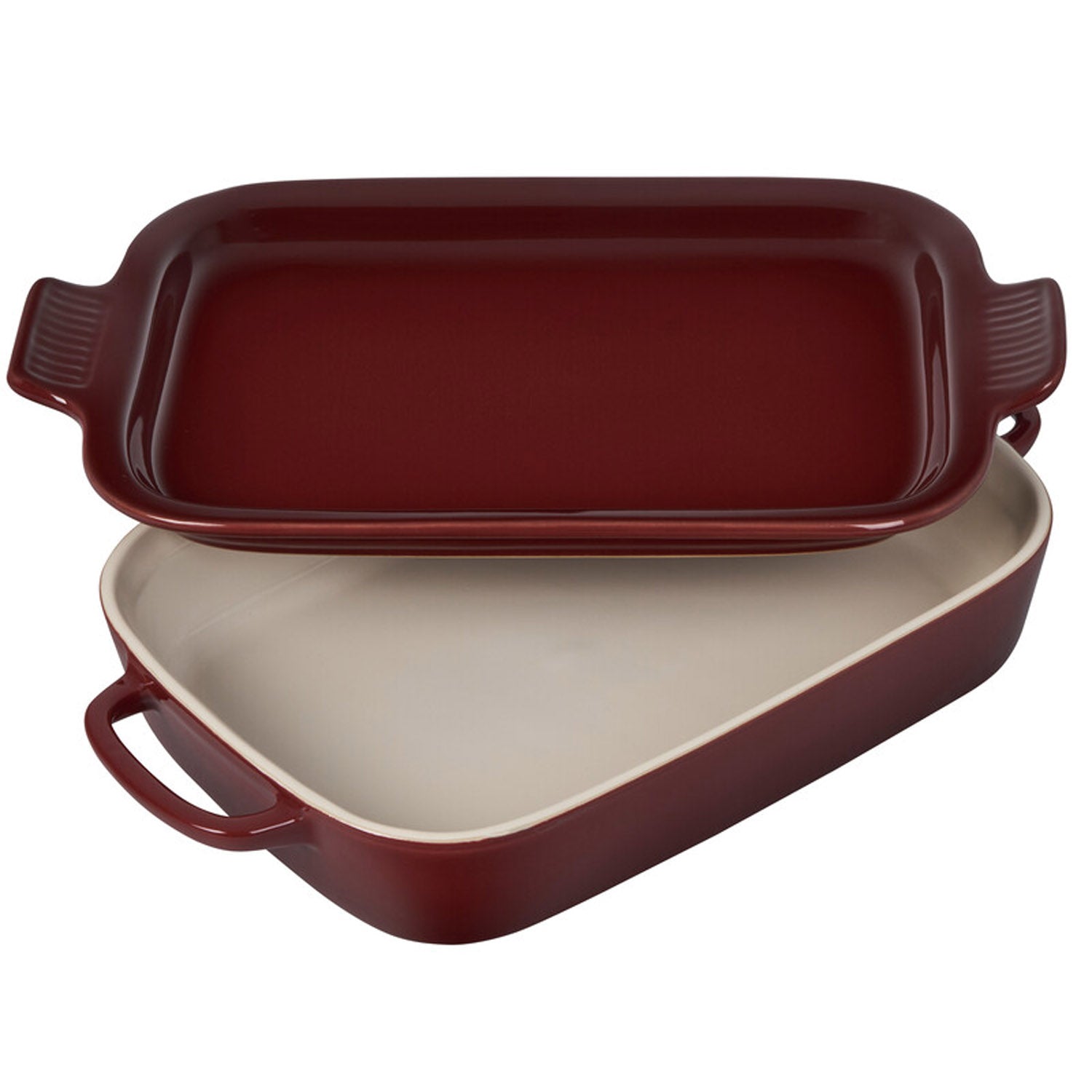 Le Creuset Rectangular White Stoneware Ceramic Baking Dish with Platter Lid  + Reviews