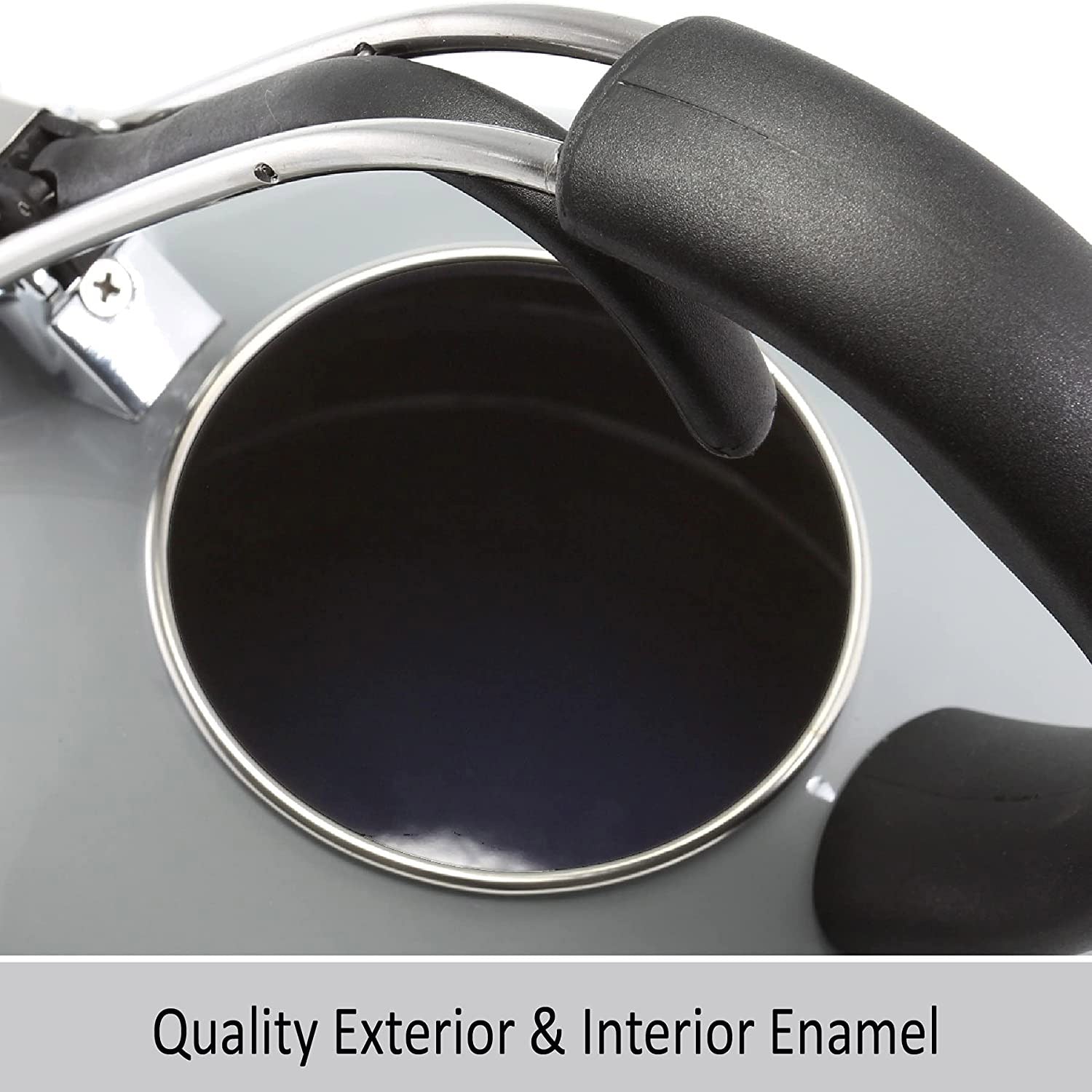 Chantal Lake Grey Enamel-on-Steel 1.7 Quart Vintage Teakettle