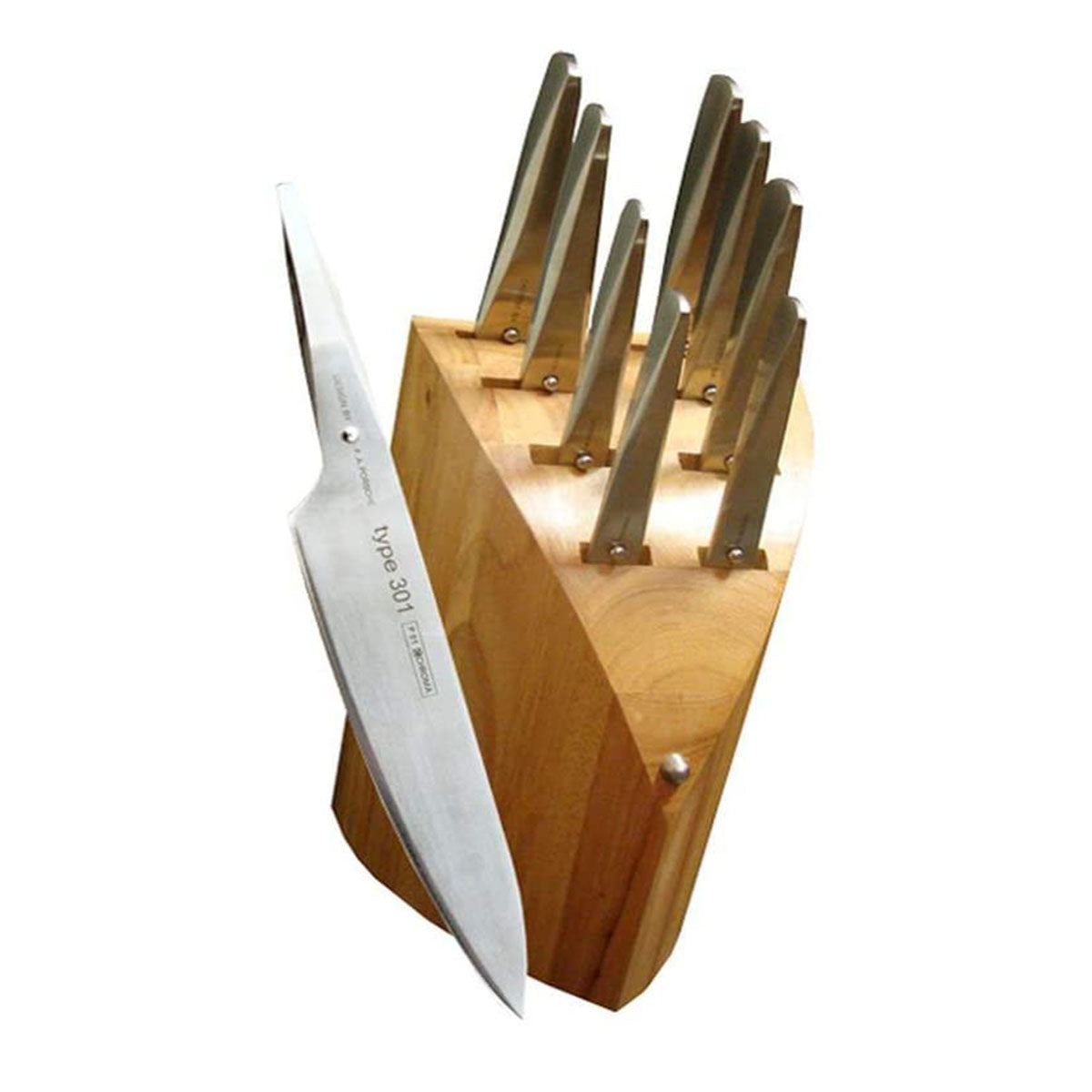 Tramontina knife set w block 13 knives sharpener steak chef bread filet  paring