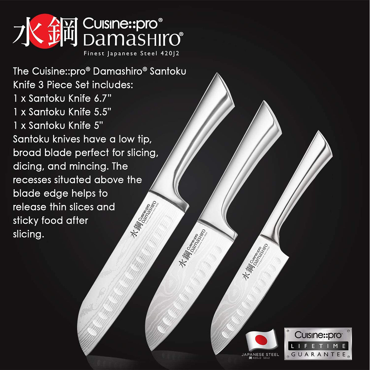 Cuisine::pro® Damashiro® Santoku Knife Set 3 Piece