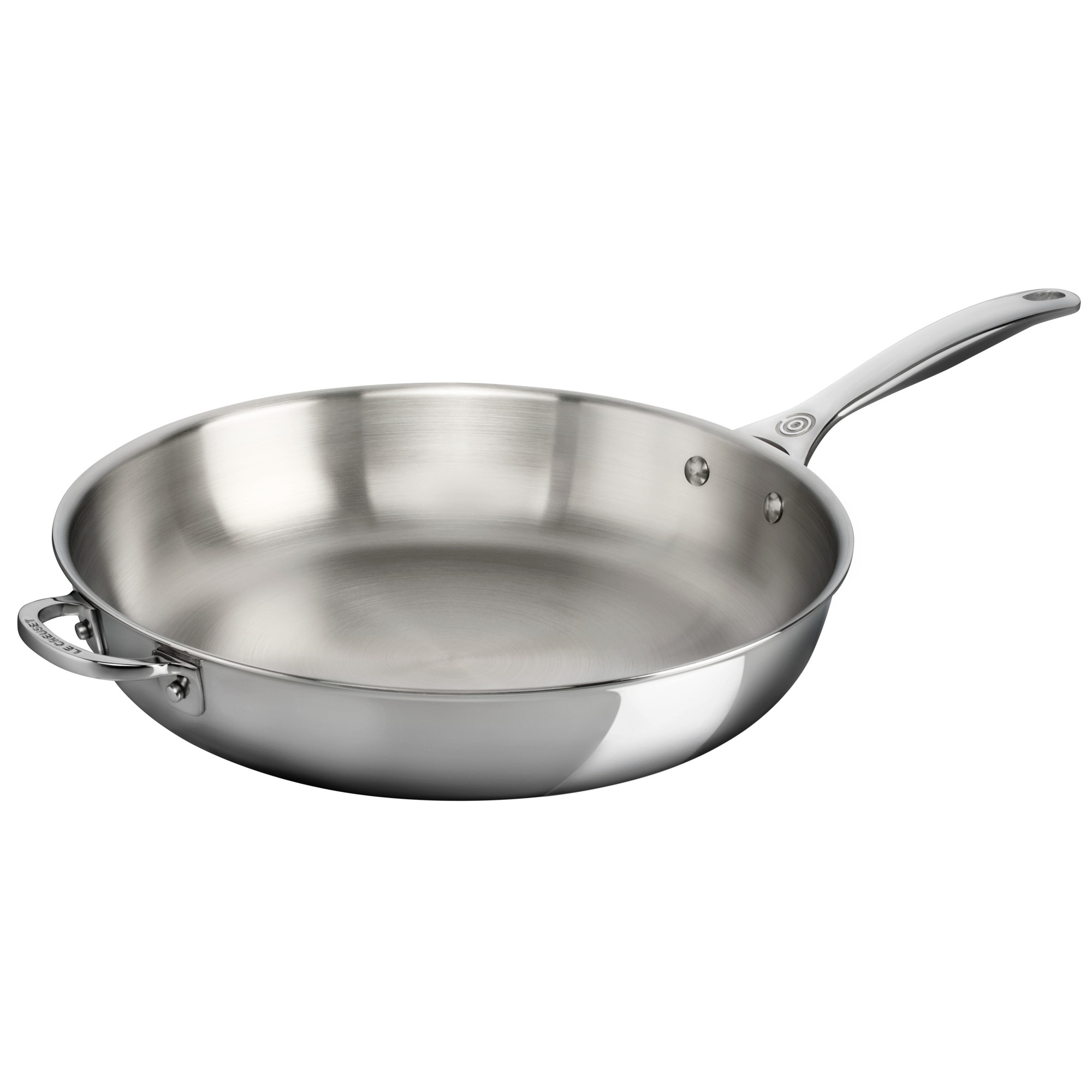  Le Creuset 12 Inch Stainless Steel Nonstick Frypan Bundle with  Glass Lid SS Knob: Home & Kitchen