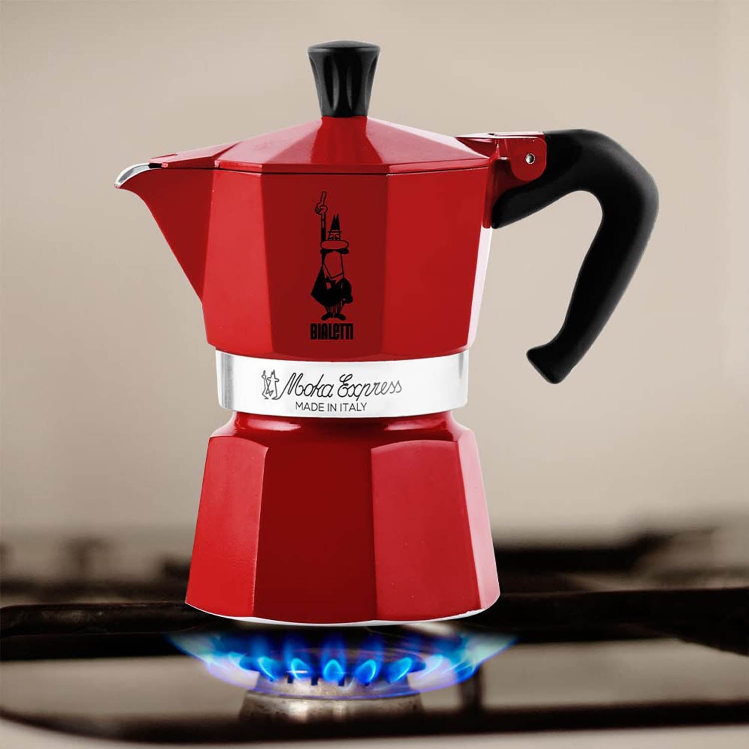 Stovetop Espresso Maker 6 Cup - Red - Coffee Roaster