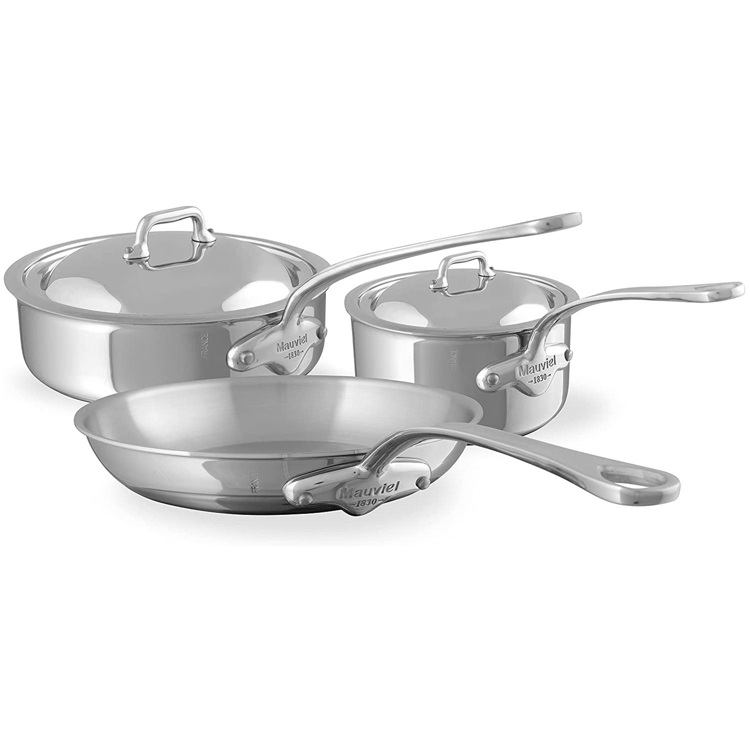 Mauviel M'Cook 5-Piece Cookware Set With Cast Stainless Steel