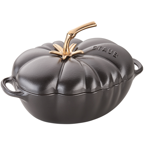 STAUB CAST IRON 3-QUART TOMATO COCOTTE - MATTE BLACK