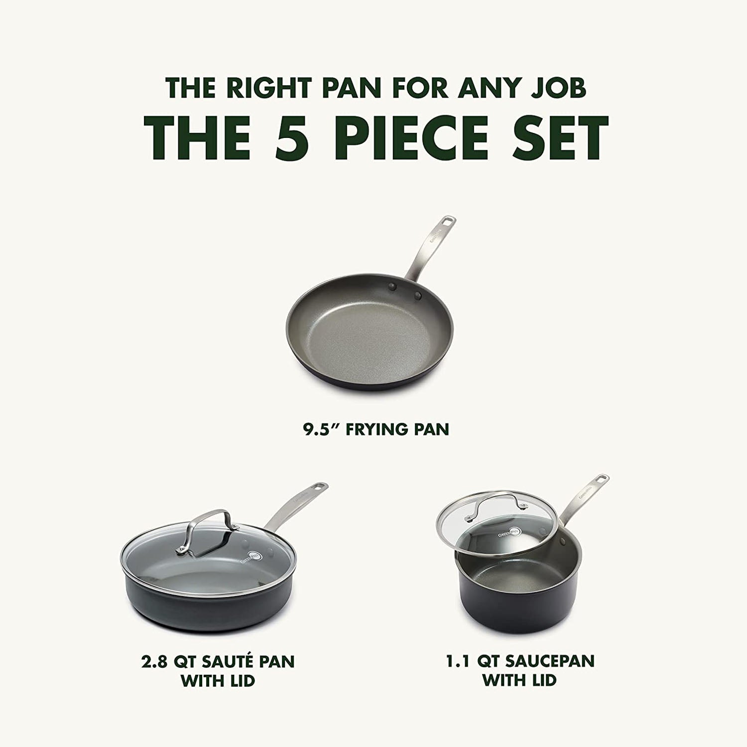  GreenPan Lima Hard Anodized Healthy Ceramic Nonstick 12 Piece  Cookware Pots and Pans Set, PFAS-Free, Oven Safe, Gray : Everything Else