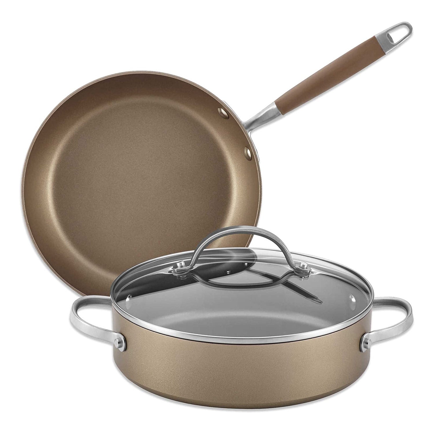 Anolon Advanced Home Hard Anodized Nonstick Pots and Pans/Cookware Set, 11  Piece - Moonstone