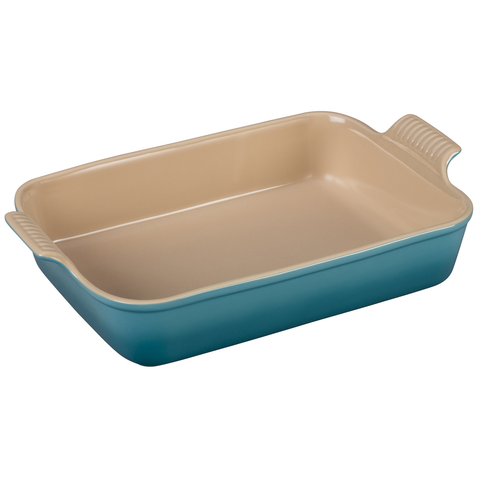 LE CREUSET 4-QUART QUART HERITAGE RECTANGULAR DISH - CARIBBEAN